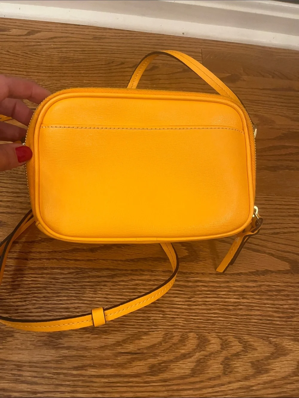 Dooney & Bourke Saffiano Camera Crossbody Tangerine Color